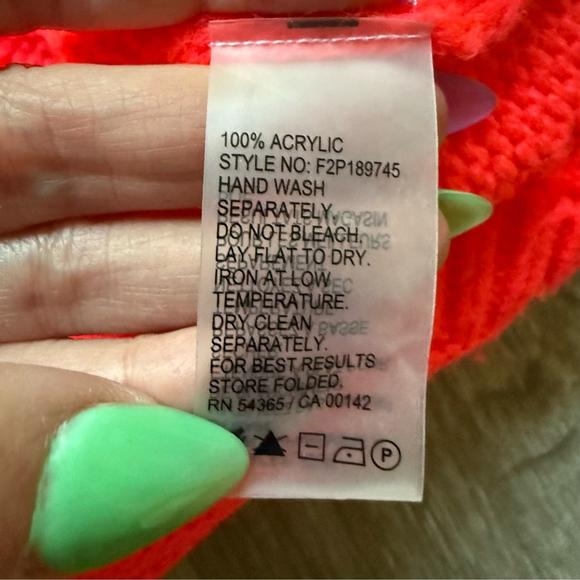 Bianca Nygard Orange Red Knit Crew Neck Sweater - Picture 4 of 6